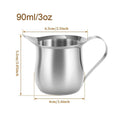 Stainless Steel Mini Creamer Pitcher 90ml – Espresso Milk Jug Creamer Pitcher PLUSH 90ml