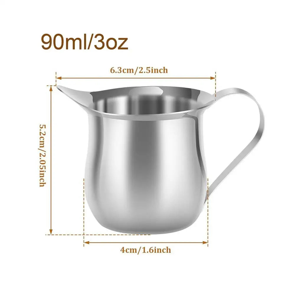 Stainless Steel Mini Milk Frothing Pitcher 90ml – Creamer Jug Milk Frothing Pitcher PLUSH 90ml