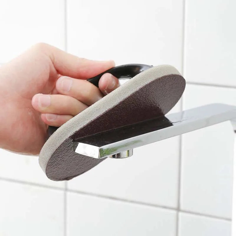 Emery Sponge Brush with Handle – Reusable Kitchen Scrubber Kitchen Cleaning Brush PLUSH