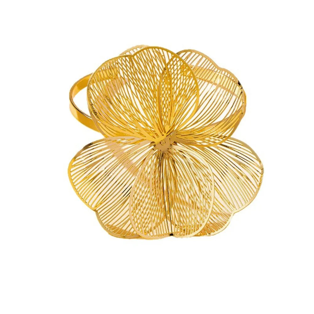 Vintage Hollowed Floral Gold Bangle – Open Arm Cuff Bracelet Floral Cuff Bracelet PLUSH Style A