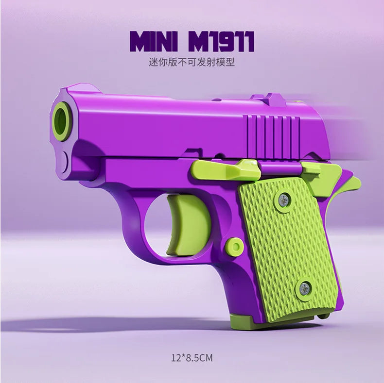 M1911 Mini Model Toy for Kids 14+ | Linkage Rebound Fun Miniature Model Toy PLUSH Purple
