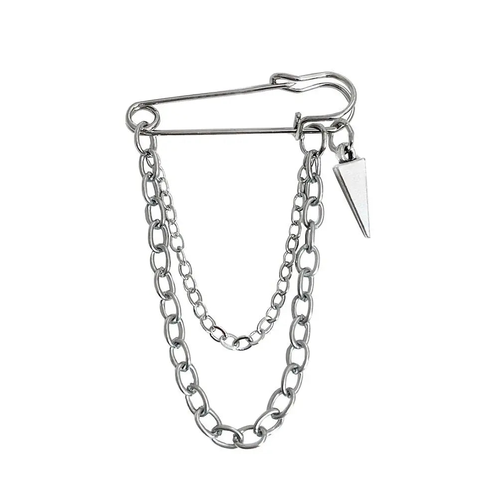 Y2K Punk Star Cross Chain Brooch – Tassel Waist Chain Clip Fashion Brooch Pin PLUSH style 2