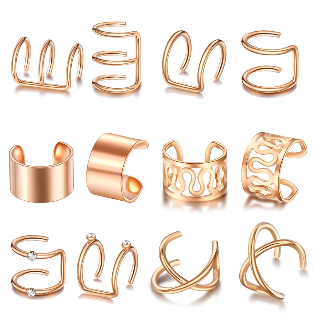 Gold Dreadlock Hair Rings, Beads & Ear Clips – 1-12pcs Hair Jewelry Cuffs PLUSH