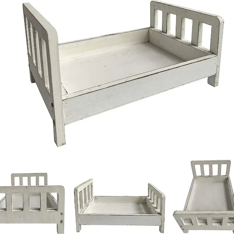 Newborn Photography Prop Wooden Mini Baby Bed – Studio Prop Photography Prop PLUSH