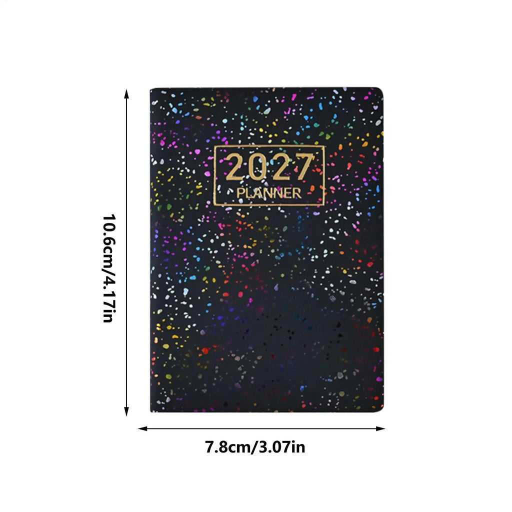 2027 Weekly Daily Planner A7 Pocket Agenda Notebook – Black Planner Notebook PLUSH
