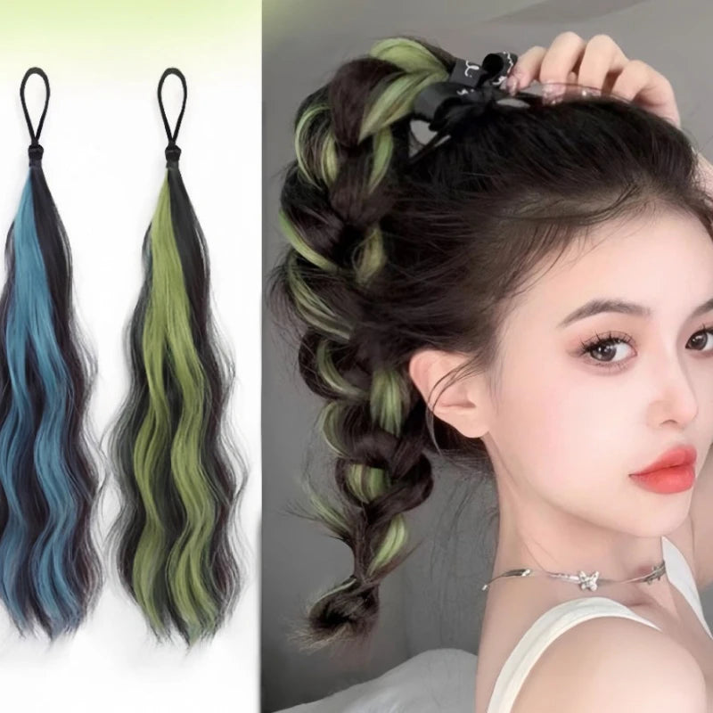Colorful Self-Winding Bun Braid Wig for Kids & Adults Braid Wig Hairpiece PLUSH