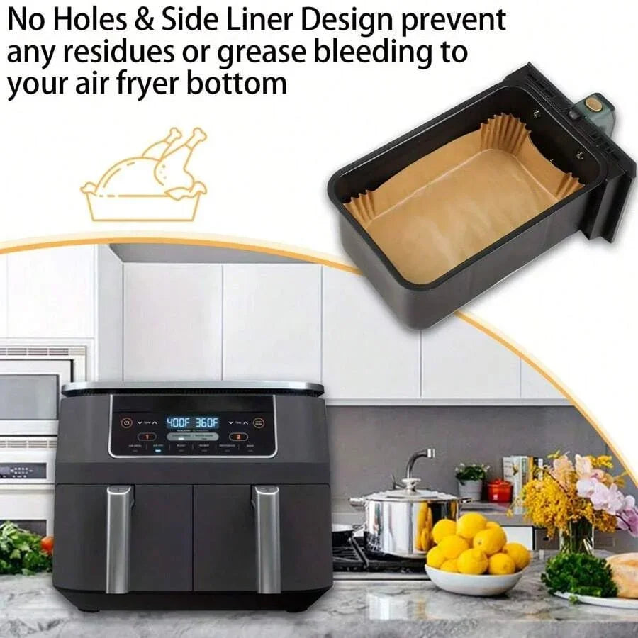 50–200pcs Disposable Rectangle Air Fryer Liner Baking Paper Mats Air Fryer Liner Paper PLUSH