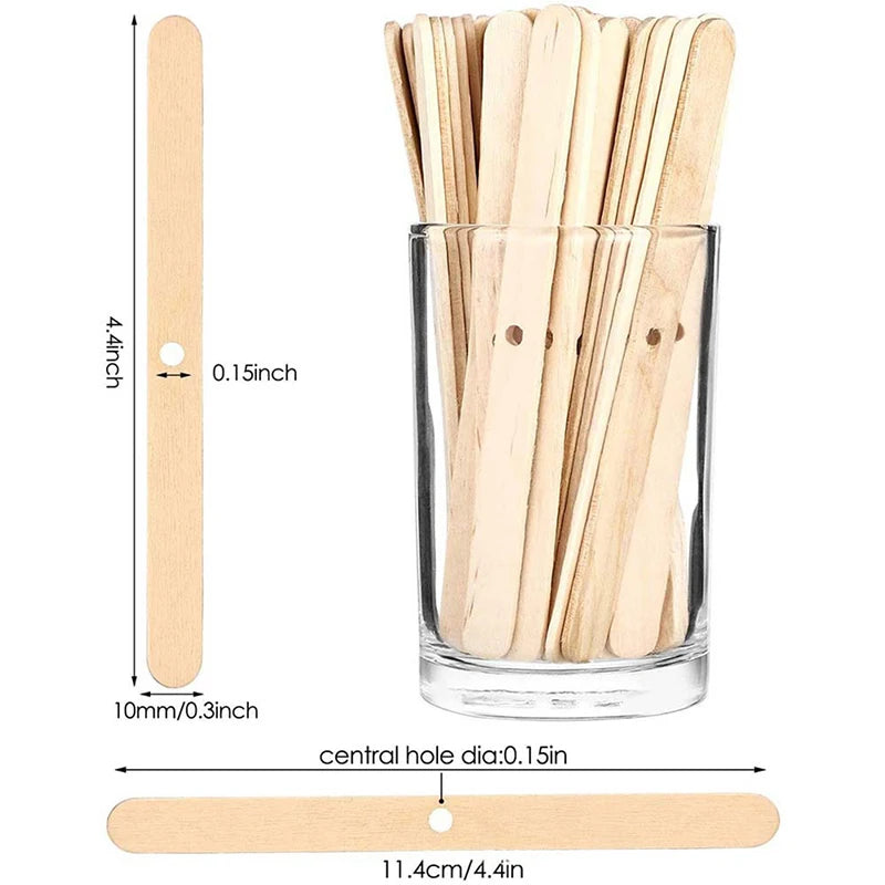 50pcs Wooden Candle Wick Holders – Centering Bars for Candle Making Candle Making Tool PLUSH