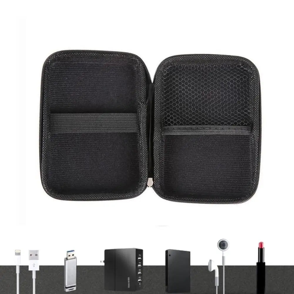 EVA Travel Storage Bag for Hard Drive, Earphones & Cables Travel Storage Pouch PLUSH