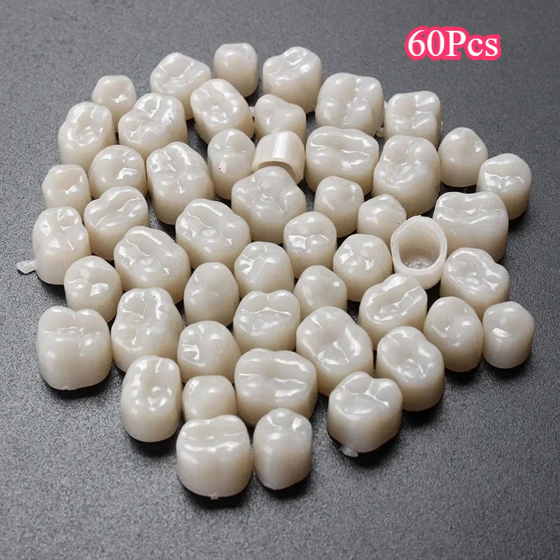 60pcs Resin Temporary Dental Crowns – Anterior & Molar Teeth Temporary Dental Crown PLUSH Anterior teeth