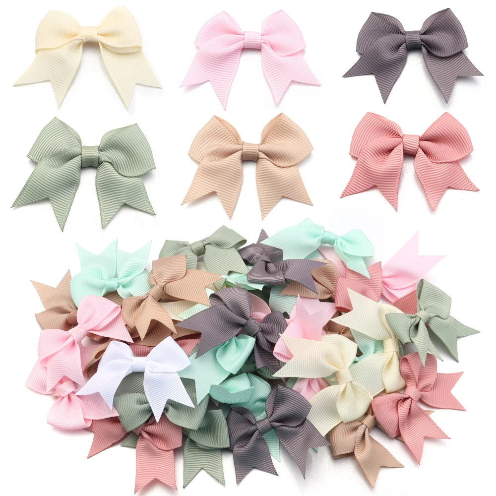 20pcs 2cm Satin Ribbon Bows – Colorful DIY Craft & Party Decor Ribbon Bow Embellishments PLUSH