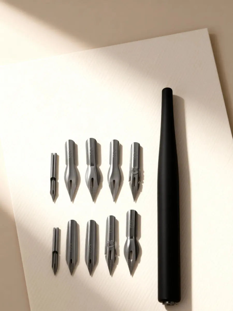Dip Pen Set 10 Nibs & Wooden Holder – Calligraphy & Drawing Dip Pen Set PLUSH