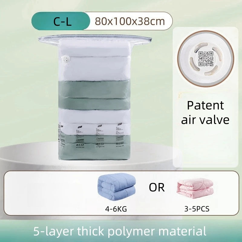 TAILI No-Pump Vacuum Storage Bags – Clothes & Blankets Vacuum Storage Bags PLUSH 80X100X38CM