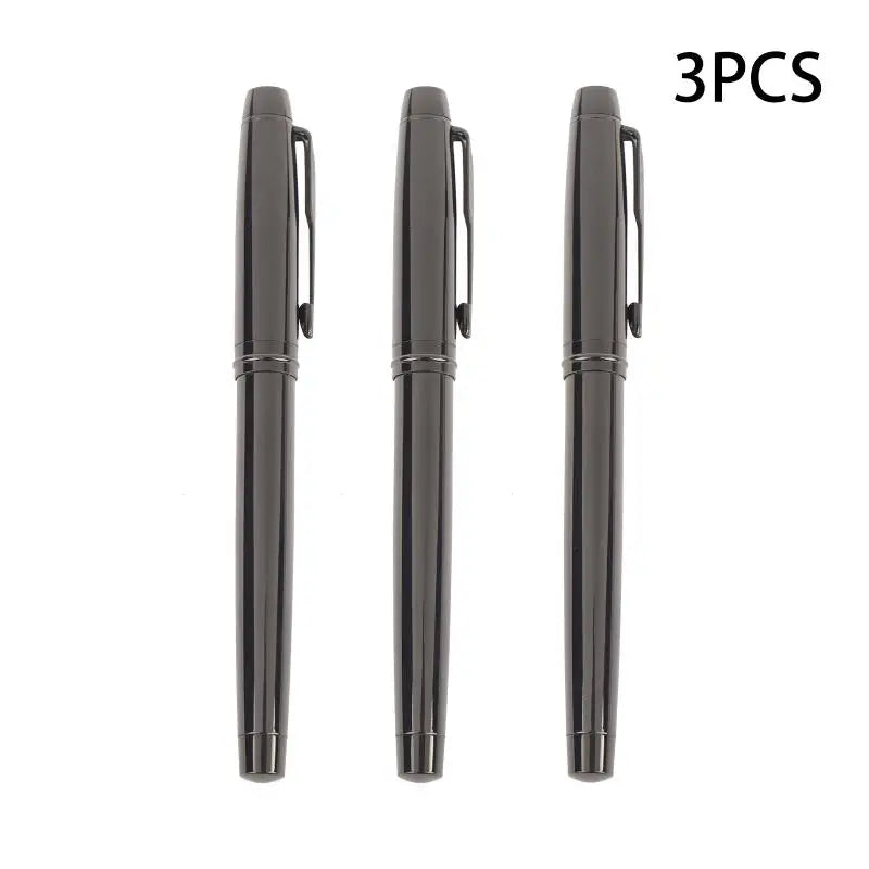 KOQZM Silver Gray Fountain Pen – Iridium 0.5mm Medium Nib Fountain Pen PLUSH 3PCS
