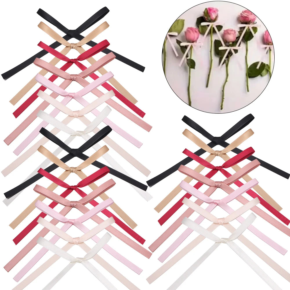10pcs Ballet Ribbon Bows – Colorful Handmade DIY Bowknots Ribbon Bow Embellishments PLUSH