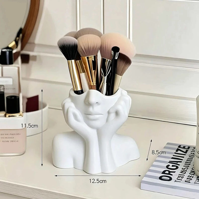 Human Body Art Pen & Makeup Brush Holder – Desk Organizer Desktop Organizer PLUSH B