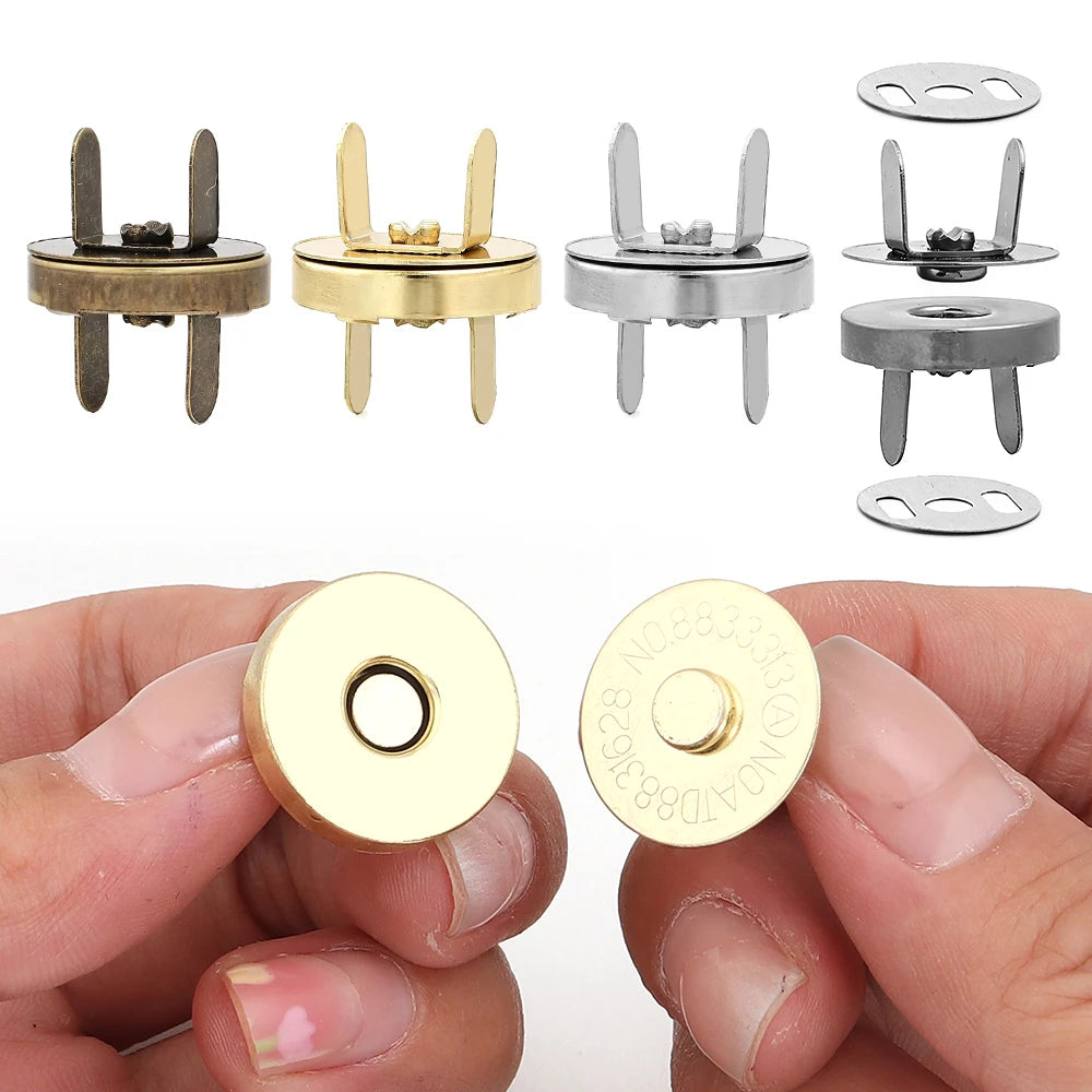 10 Sets No-Sew Iron Magnetic Snap Buttons for Bags & Wallets Magnetic Snap Buttons PLUSH