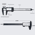 6" Digital Vernier Caliper 0–150mm LCD Electronic Measuring Tool Digital Caliper PLUSH 1pcs