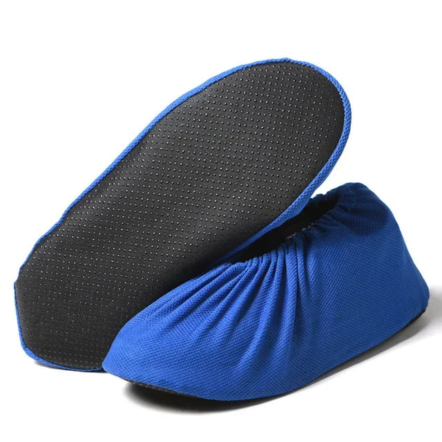Thick Reusable Non-Slip Shoe Covers – Washable Floor Protectors Reusable Shoe Covers PLUSH Blue