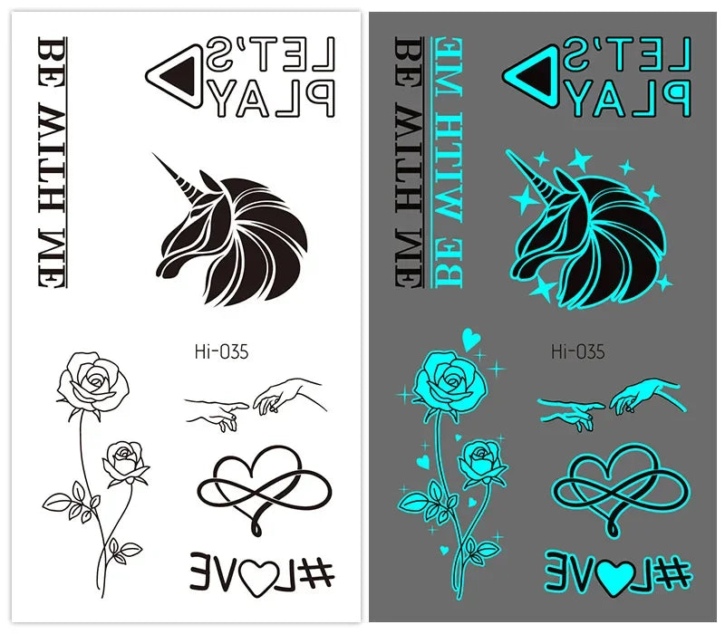 Luminous Butterfly Temporary Tattoo Stickers – Glow Body Art