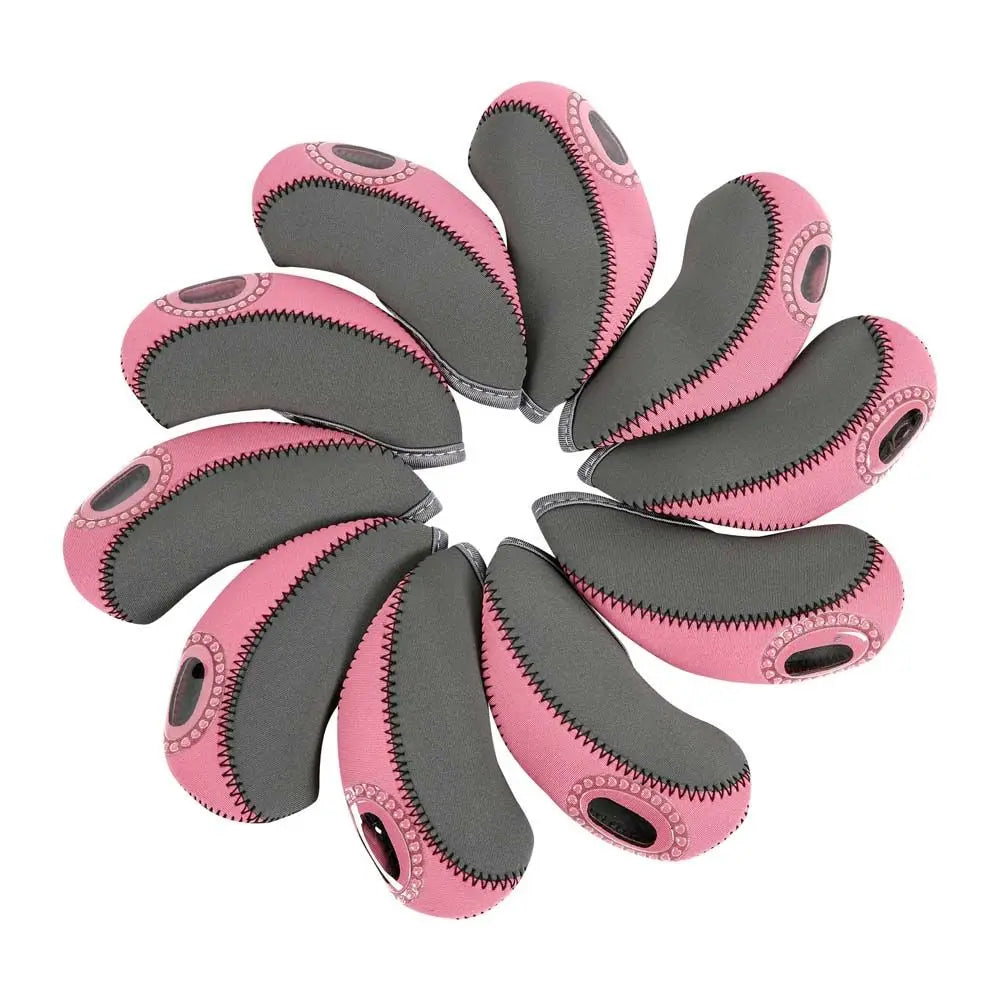 Golf Iron Head Covers Set 10pcs – Protective Club Headcovers Golf Head Covers PLUSH pink