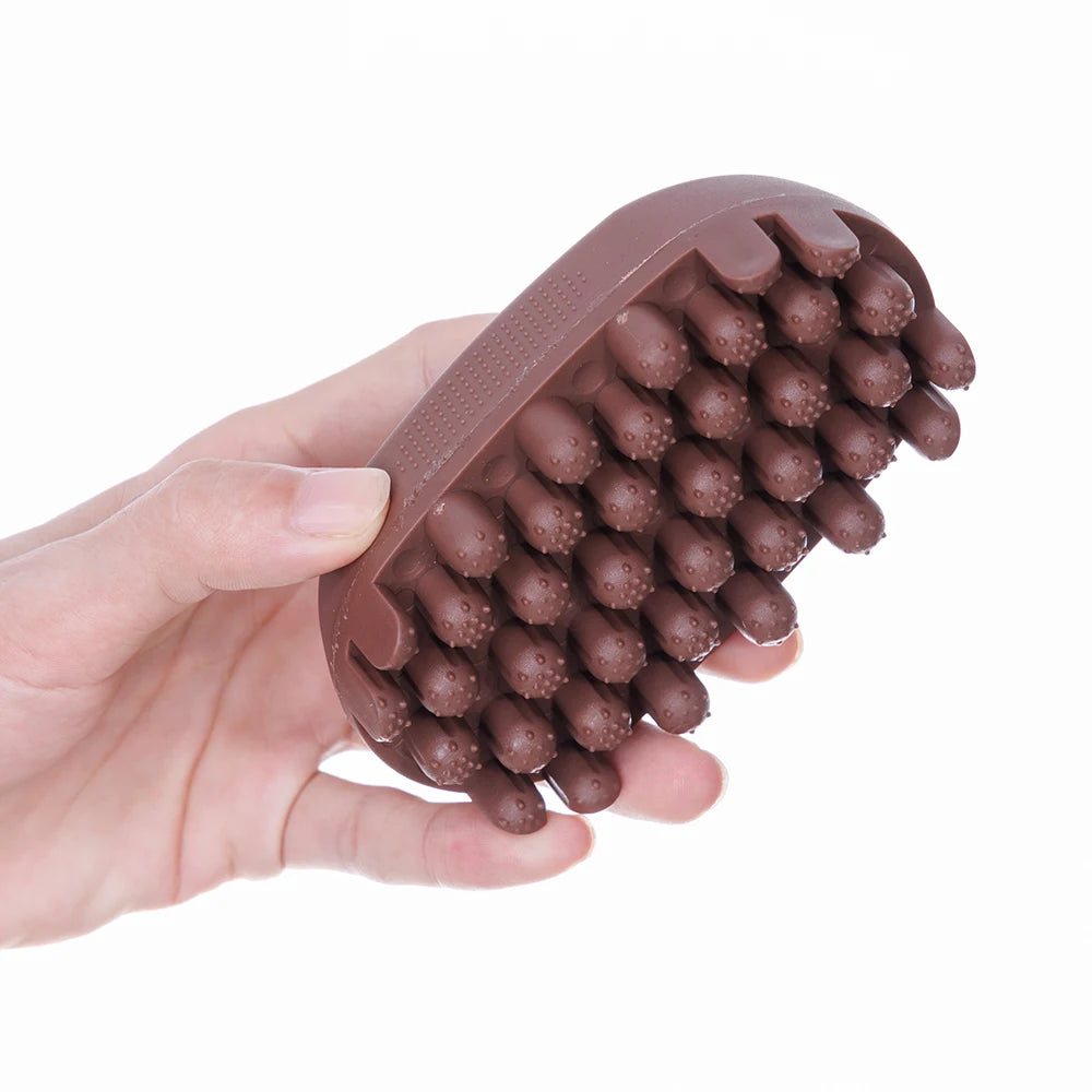 Silicone Magic Twist Hair Brush | Mini Curly Hair Comb 4 Colors Curly Hair Brush PLUSH Small brown
