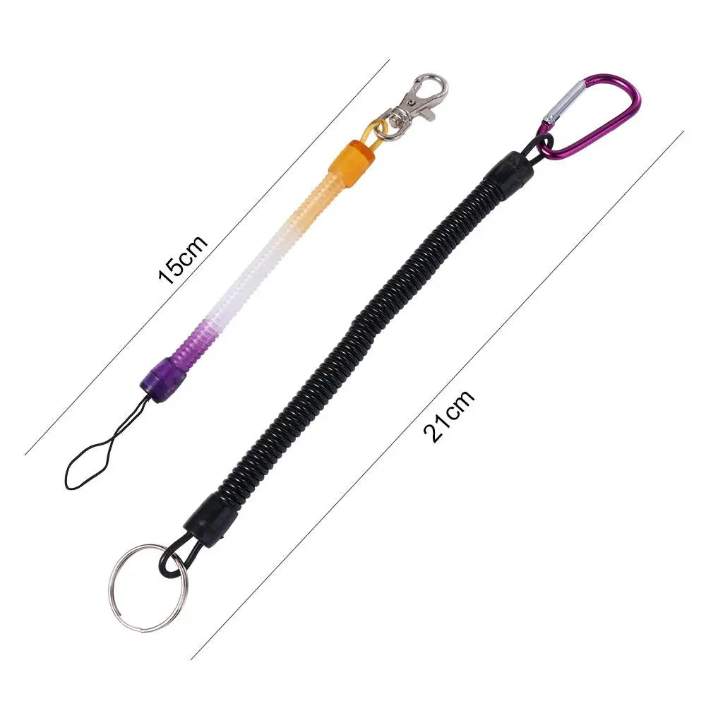 Spring Elastic Wrist Keychain Lanyard – Hiking Fishing EDC Elastic Key Lanyard PLUSH