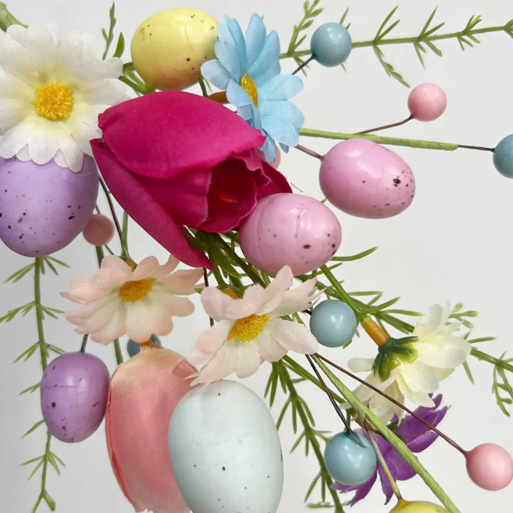 Easter Egg Picks Artificial Floral Spring Stems Vase Filler Artificial Floral Pick PLUSH