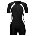 Women's Quick-Dry Long Sleeve One-Piece Swimsuit Black White One-Piece Swimsuit PLUSH Short sleeves L