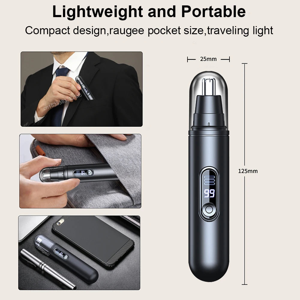 Raugee Electric Nose & Ear Hair Trimmer – Rechargeable Nose & Ear Trimmer PLUSH
