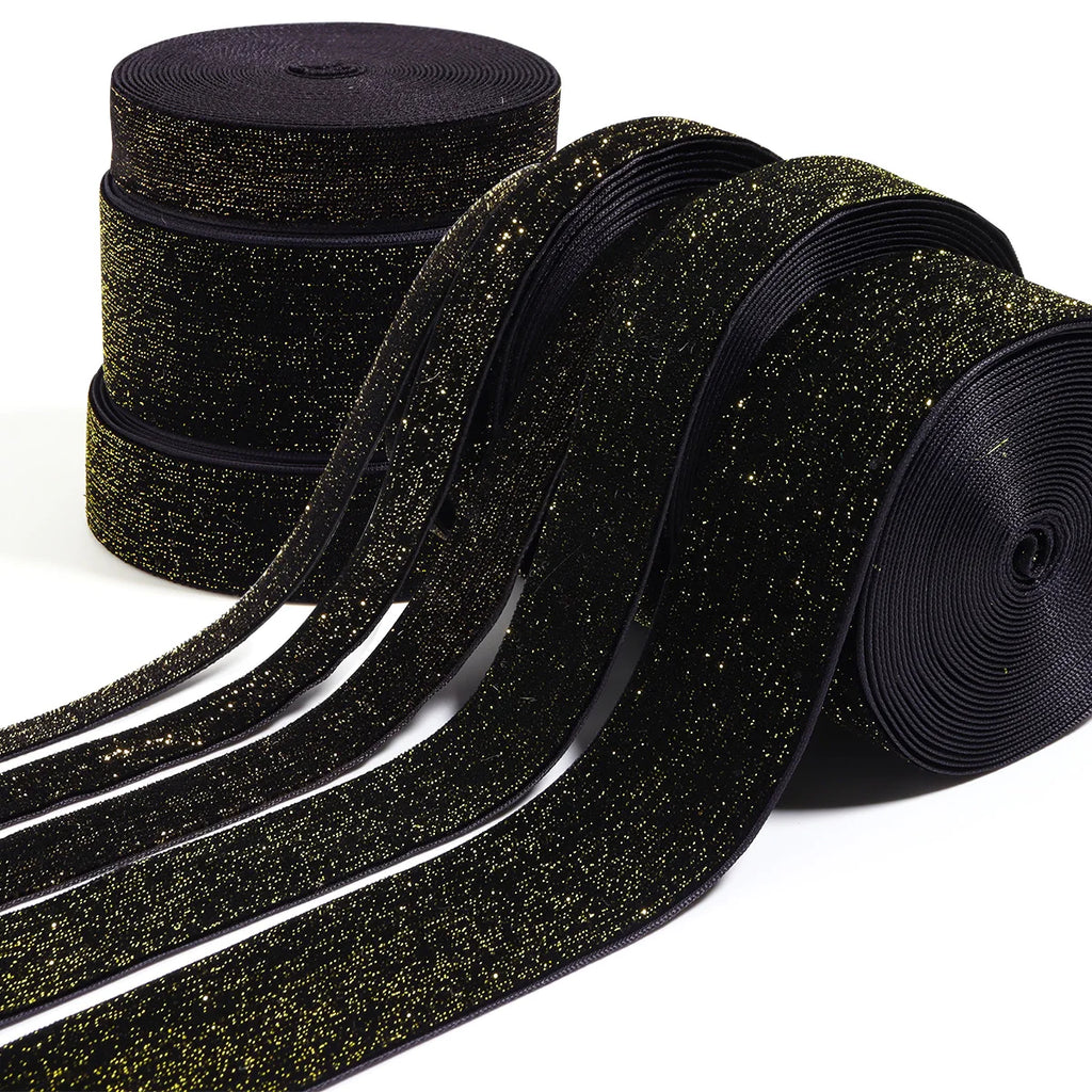 5-Yard Glitter Gold Velvet Ribbon – Gift Wrapping & DIY Decor Craft Ribbon PLUSH Black 3.8cm