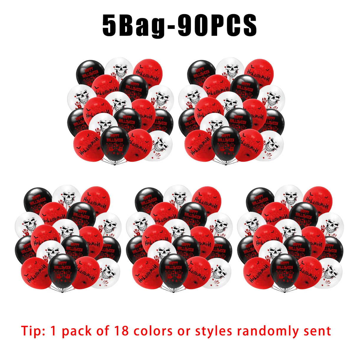 Halloween Bloody Handprint Latex Balloons – Zombie Party Decor Halloween Party Balloons PLUSH 5Bags 12inch