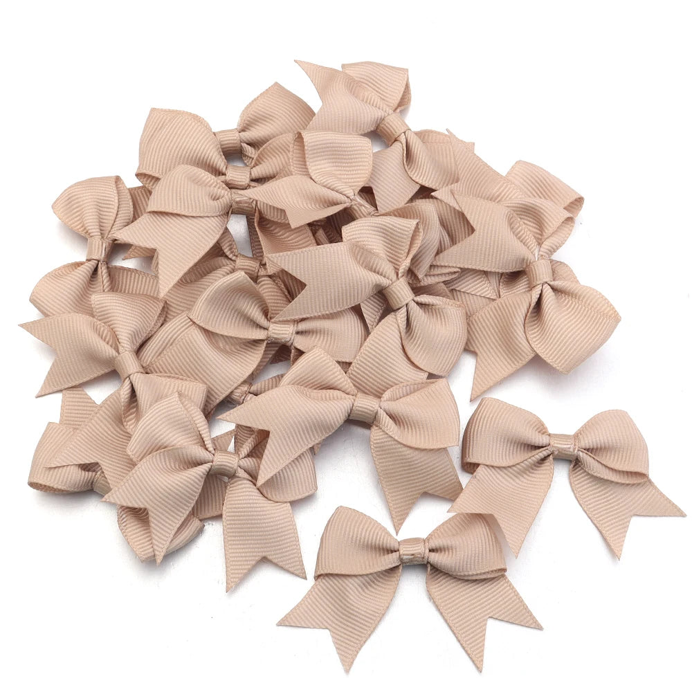 20–40pcs Colorful Handmade Rib Swallowtail Bows – DIY Hair & Craft DIY Hair Bows PLUSH brown 20pcs