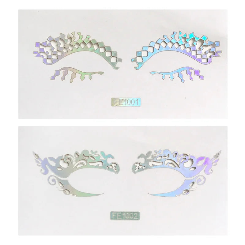 Laser Face & Eye Makeup Stickers – Colorful Party Art Decor Face Makeup Stickers PLUSH