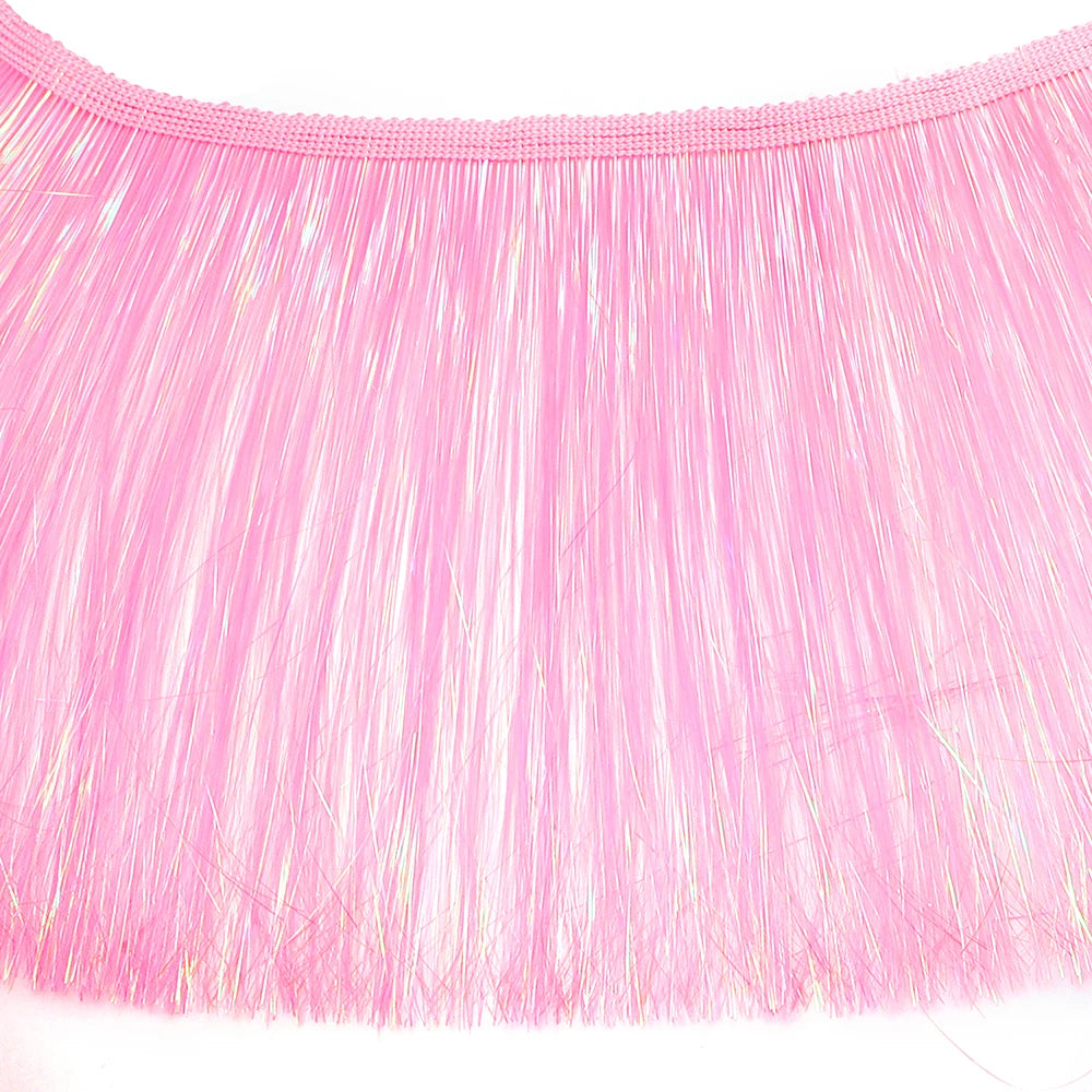 20cm Colorful Plastic Tassel Fringe – Hula Party DIY Décor 1 Yard Party Tassel Trim PLUSH pink