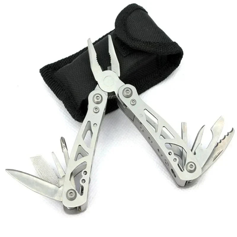 Mini Multitool Pliers Keychain – Stainless Steel EDC Tool Multitool Keychain PLUSH Silver