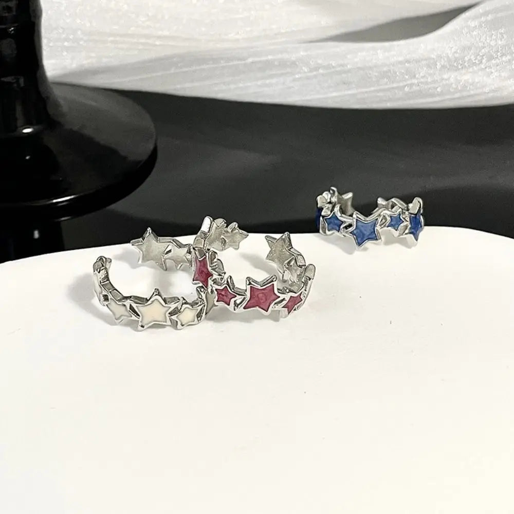Y2K Geometric Star Open Ring | Korean Style Zinc Alloy Fashion Ring PLUSH