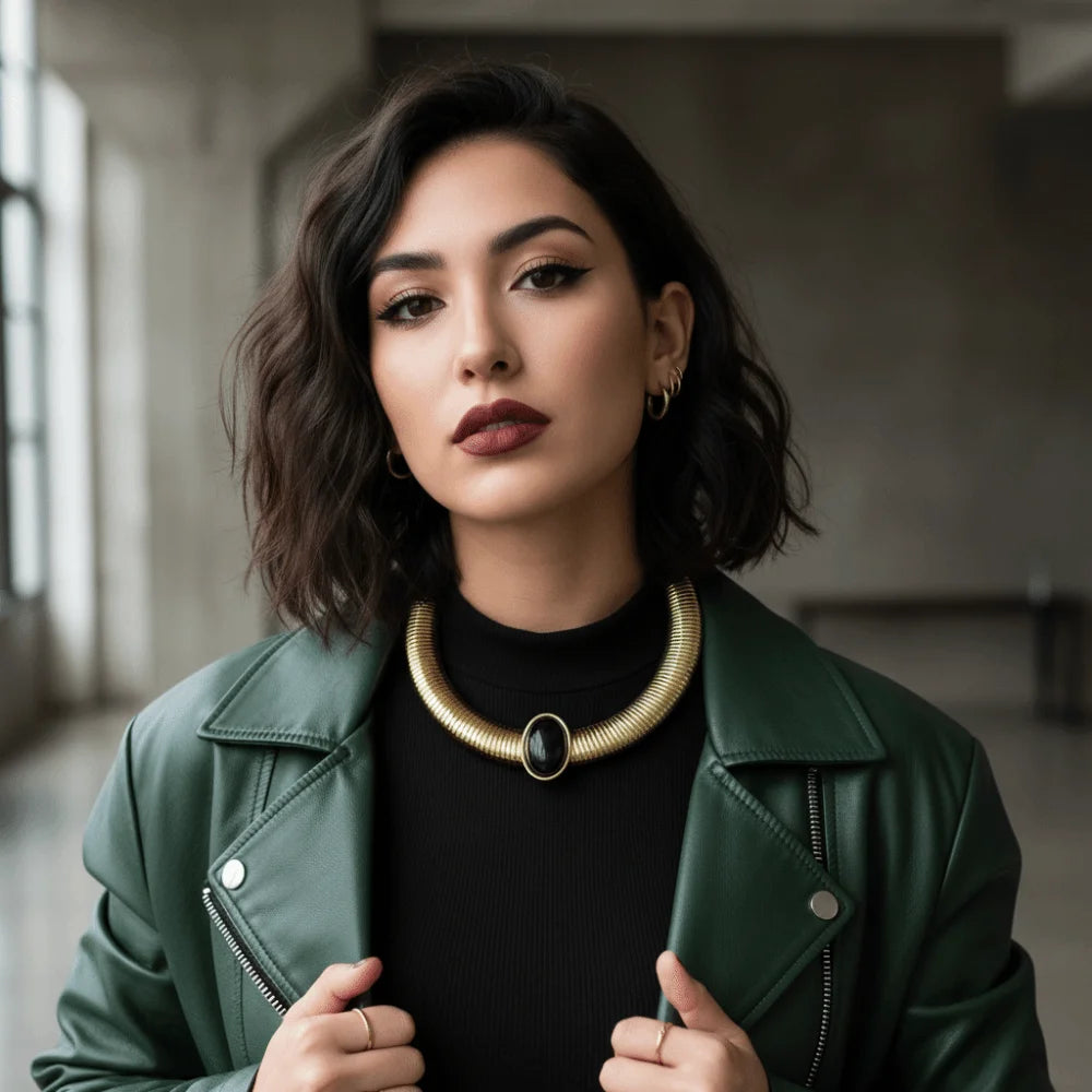 Chunky Snake Chain Choker Necklace – Gold & Silver Bohemian Choker Necklace PLUSH