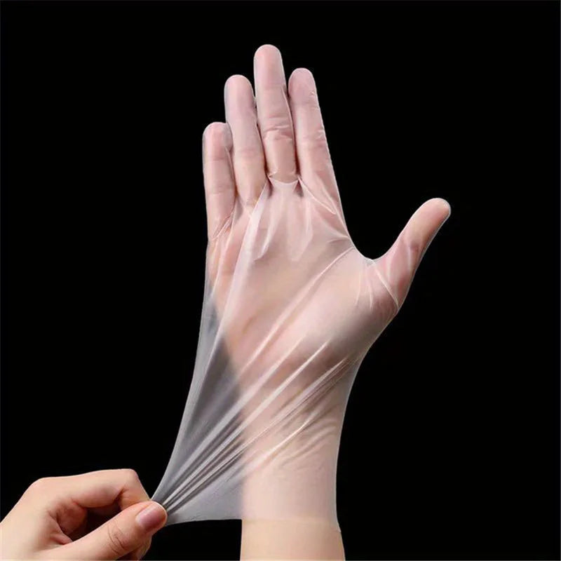 100/200pcs Disposable TPE Gloves – Powder & Latex Free Disposable Gloves PLUSH