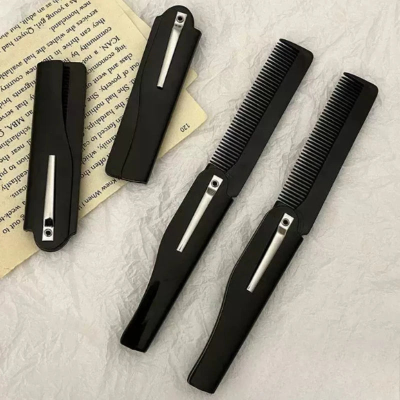Portable Folding Pocket Hair Comb for Men & Women – Black Folding Hair Comb PLUSH
