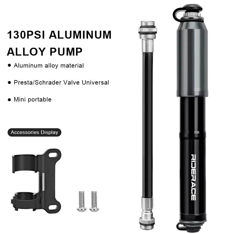 Portable Mini Bike Pump – Schrader & Presta Valve, High Pressure Bicycle Hand Pump PLUSH