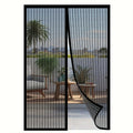 Magnetic Auto-Close Mesh Door Curtain – Bug & Insect Screen Mesh Door Curtain PLUSH Black 100x210cm