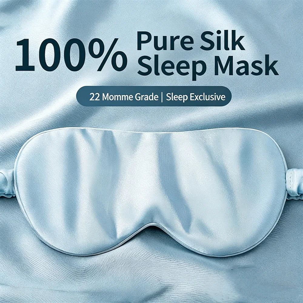 MERALL Mulberry Silk Sleep Eye Mask – 3D Blackout Eyeshade Silk Sleep Eye Mask PLUSH
