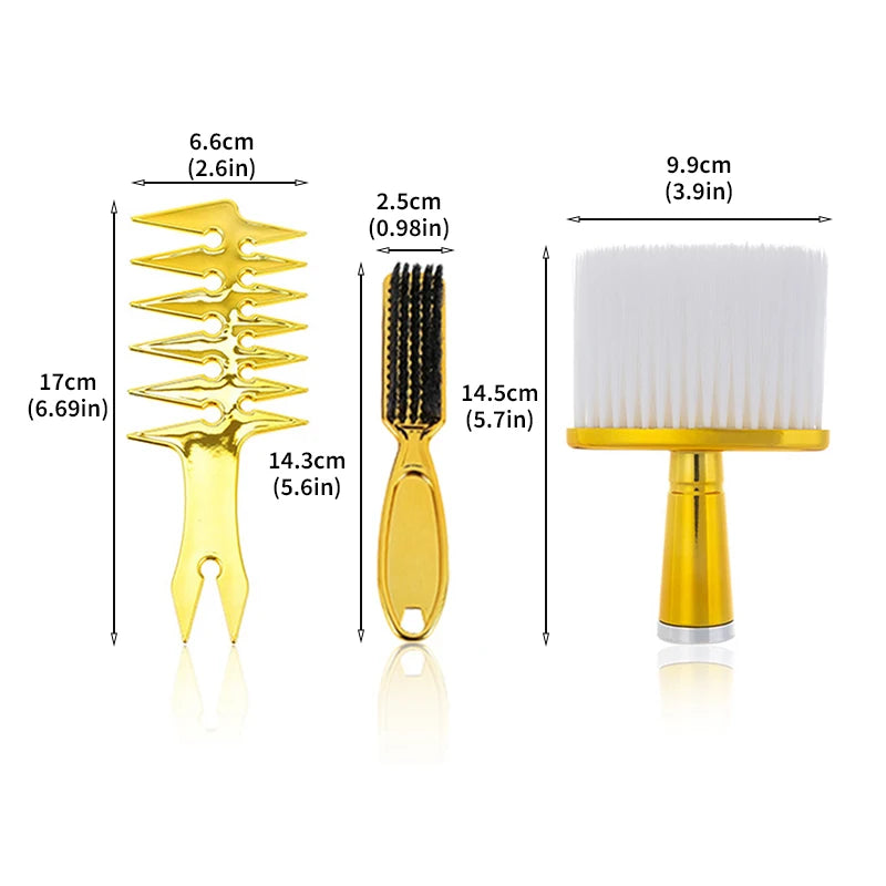 Professional Haircut Comb & Brush Set – 3pc/4pc Salon Kit Hair Styling Set PLUSH D-3pcs