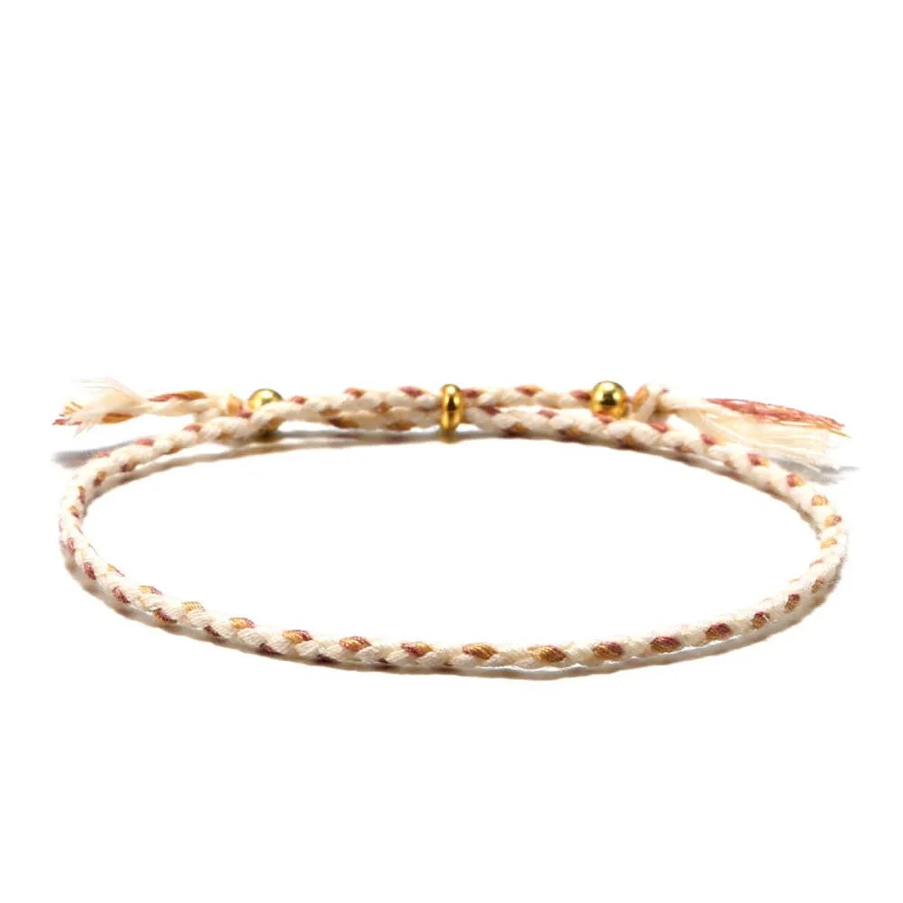 Adjustable Woven Bracelet – Colorful Bohemian Braid Charm Woven Charm Bracelet PLUSH L