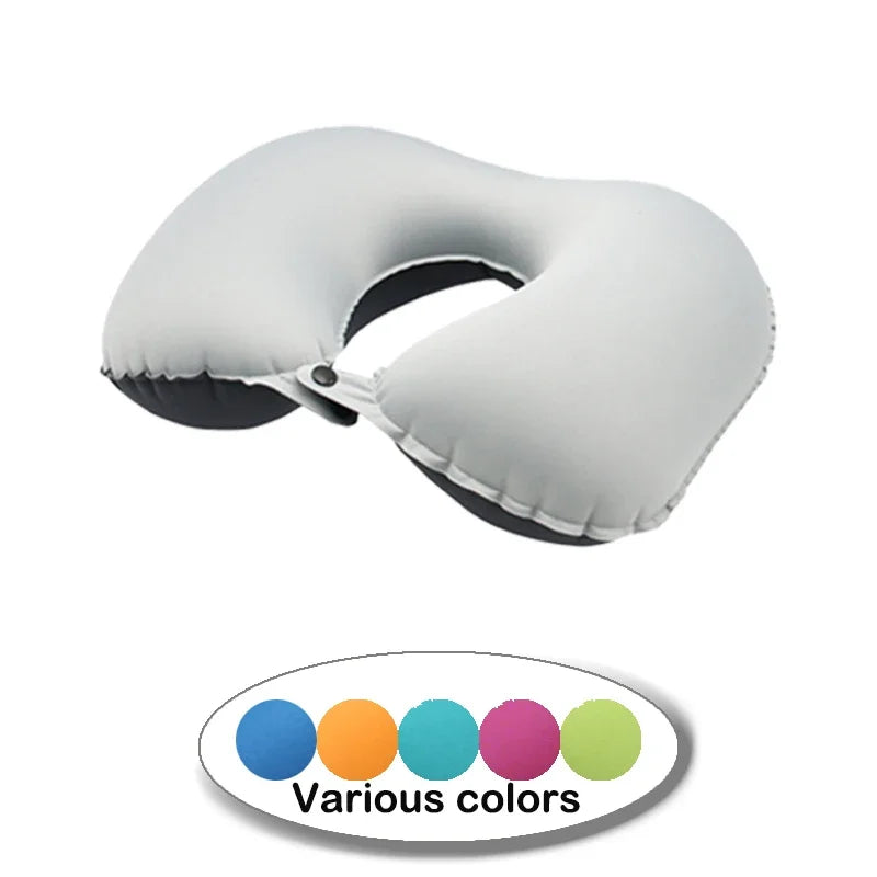 Inflatable Travel Neck Pillow for Airplane & Car | QWC Inflatable Travel Pillow PLUSH
