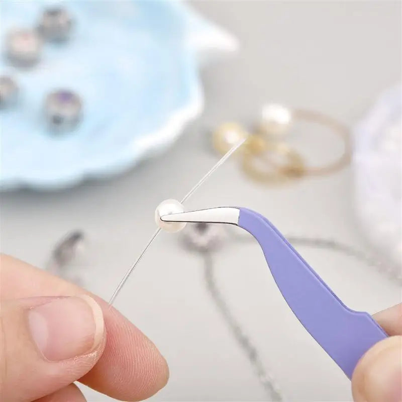 2pcs Stainless Steel Precision Tweezers – Straight & Curved Precision Tweezers Set PLUSH