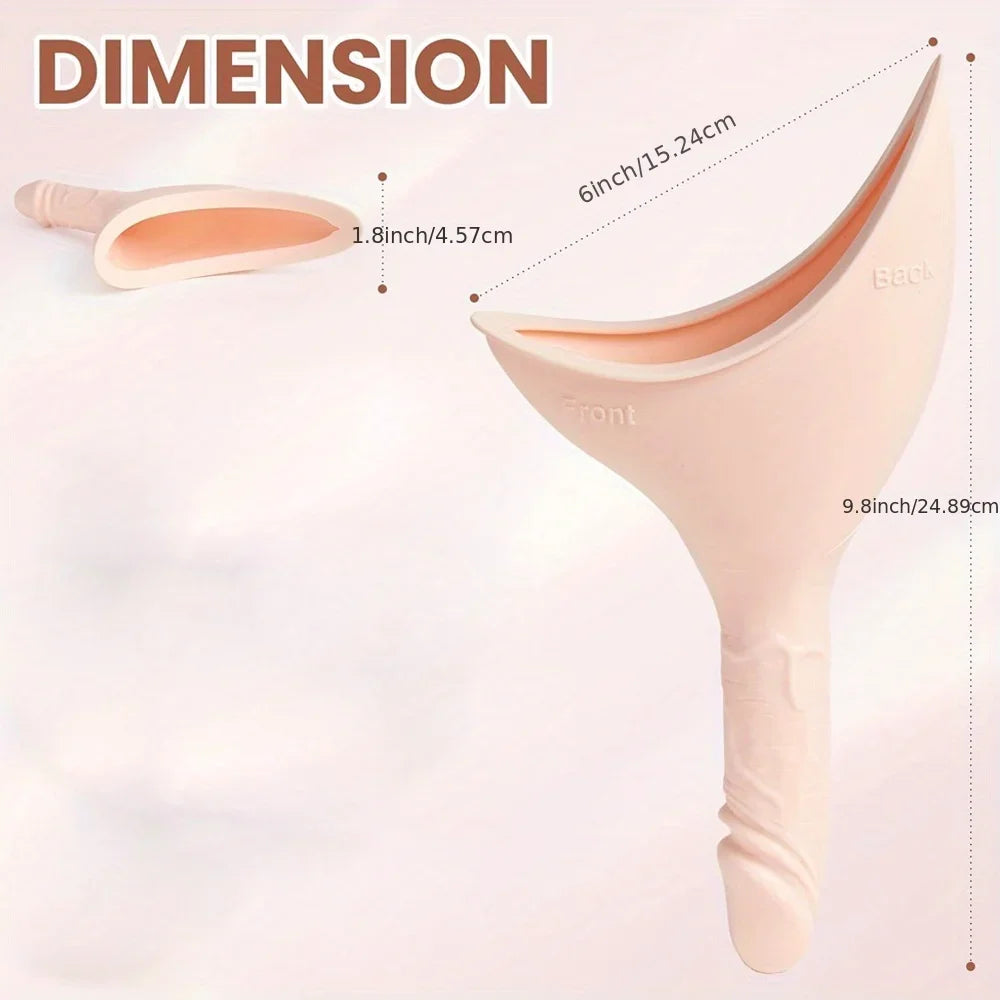 Portable Female Urination Device with Pouch | Silicone Female Urination Device PLUSH