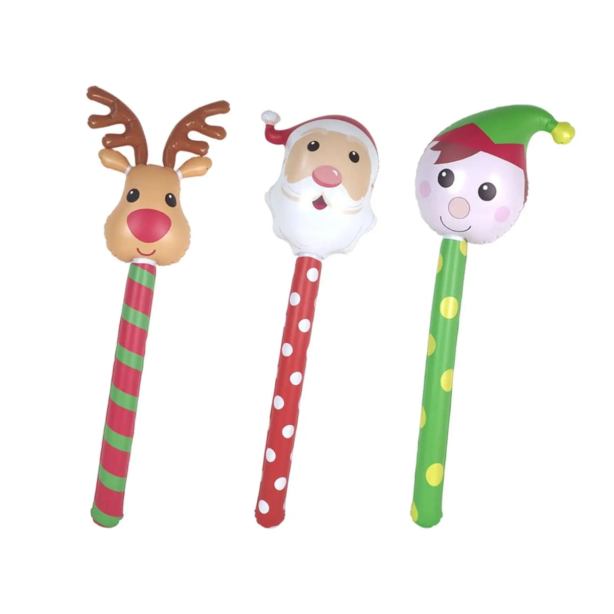 Christmas Inflatable Blow Up Sticks 3-Pack – PVC Party Props Inflatable Party Toy PLUSH