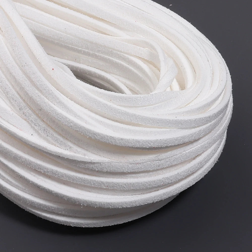 10pcs Multicolor Faux Suede Flat Cord 2.5mm – DIY Jewelry Making Jewelry Craft Cord PLUSH white
